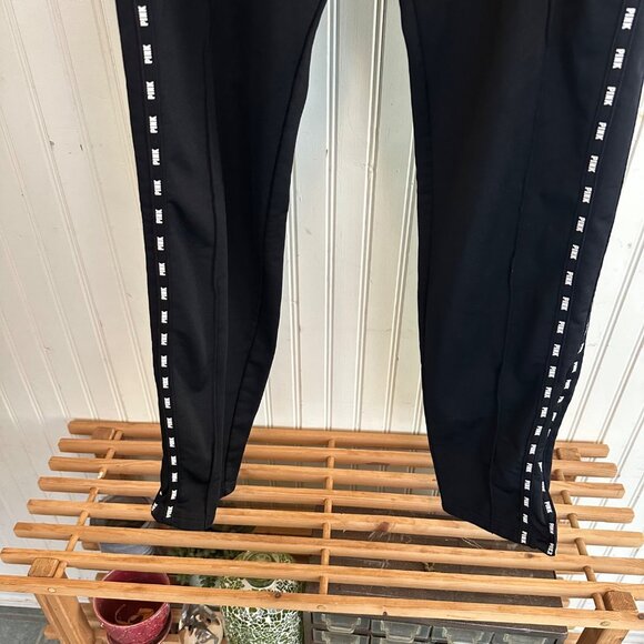 Victorias Secret Pink Black Jogger Pants With Side Stripe Design M - Picture 8 of 8